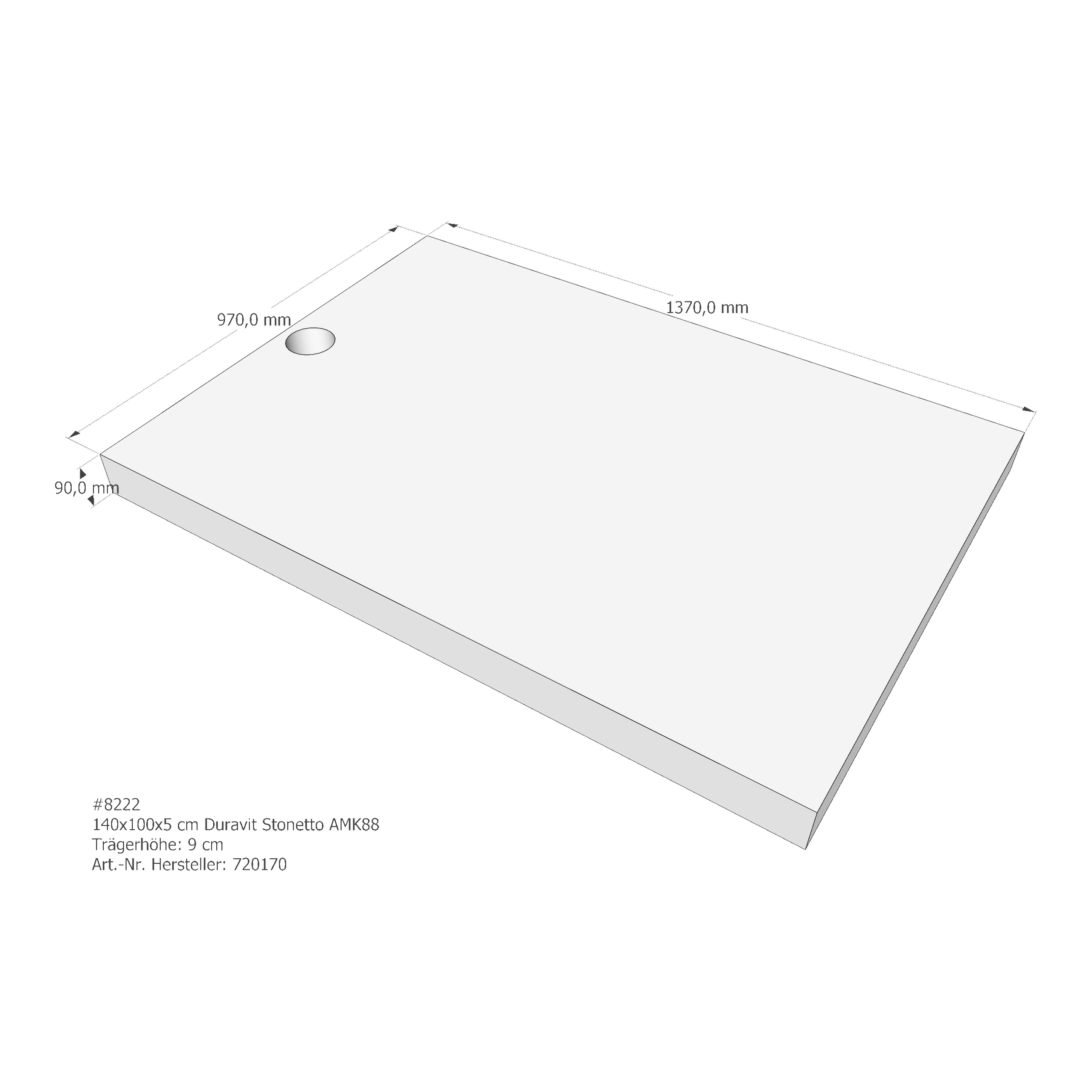 Duschwannenträger für Duravit Stonetto 140 × 100 × 5 cm Breite: 100 cm / Länge: 140 cm Duschwannenträger für Duravit Stonetto 140 × 100 × 5 cm Breite: 100 cm / Länge: 140 cm