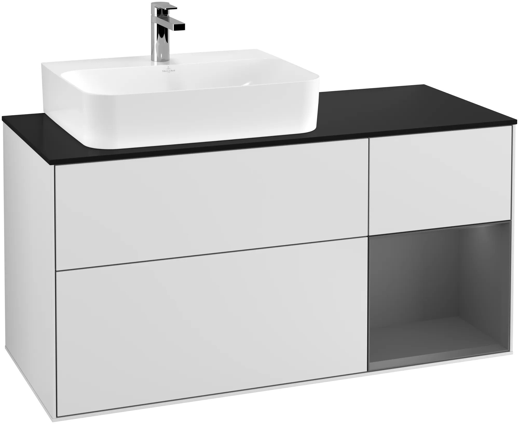 Villeroy & Boch Finion Waschbeckenunterschrank G15, 1200x603x501mm, mit Beleuchtung, links