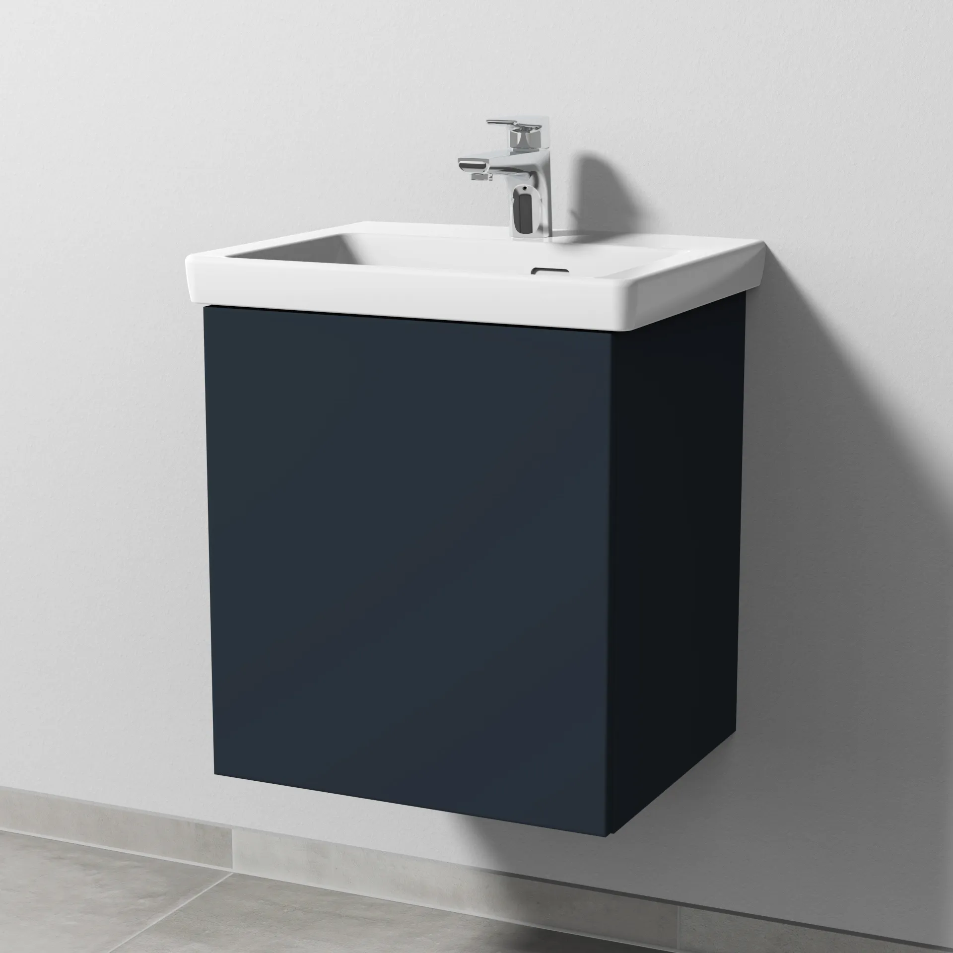 Sanipa Waschtischunterschrank „3way“ 457 × 517 × 391 mm in Marine (matt), Anschlag links