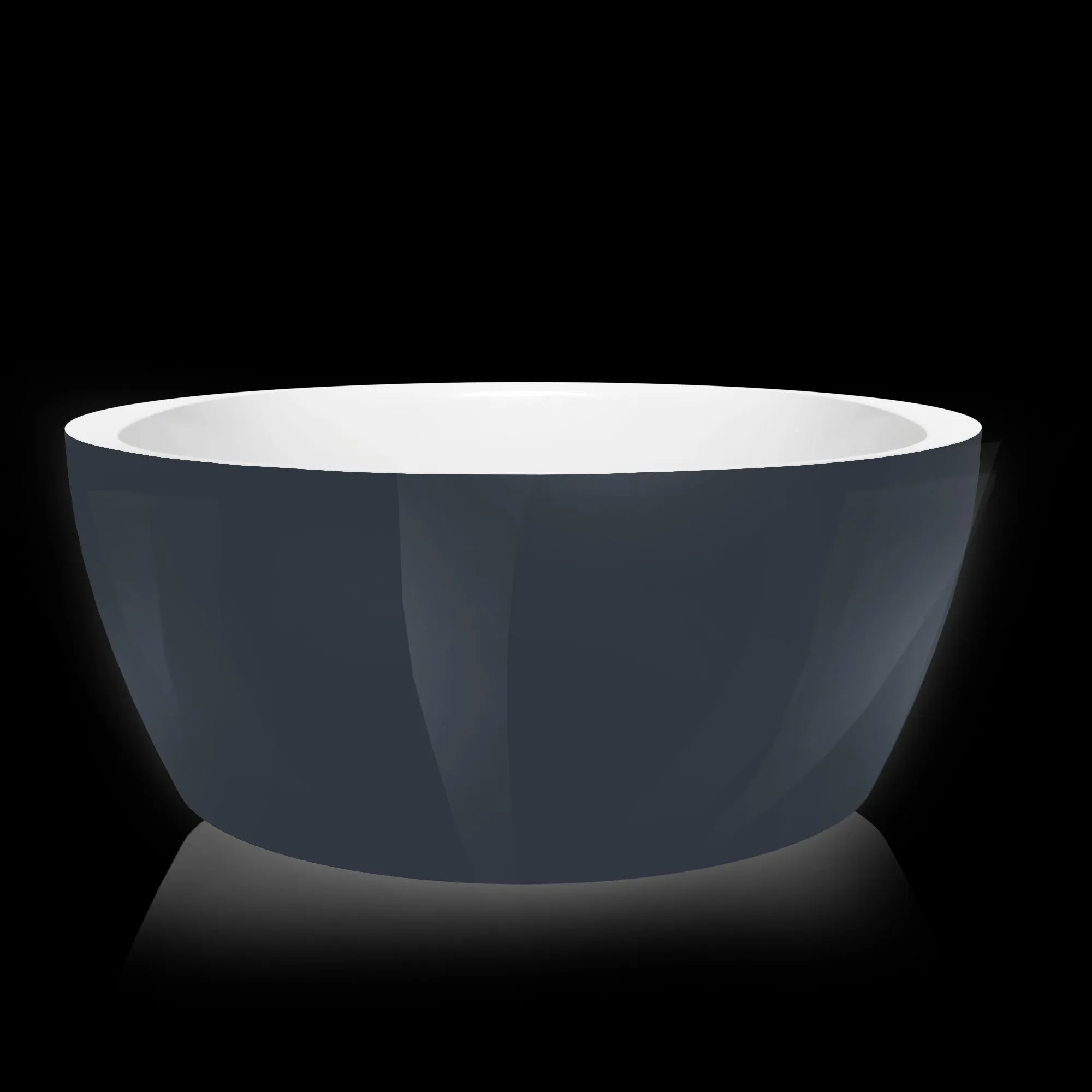 Hoesch iSensi Badewanne, freistehend, Monolith, Rund 1500 mm, BiColor Innen weiß glänzend, außen Schiefergrau glänzend Hoesch iSensi Badewanne, freistehend, Monolith, Rund 1500 mm, BiColor Innen weiß glänzend, außen Schiefergrau glänzend