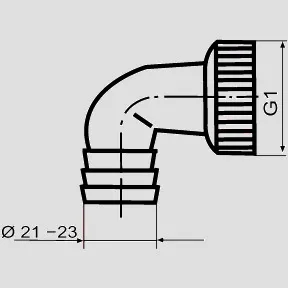 Geräteanschluss Tülle 90 Grad × G1 Geräteanschluss Tülle 90 Grad × G1