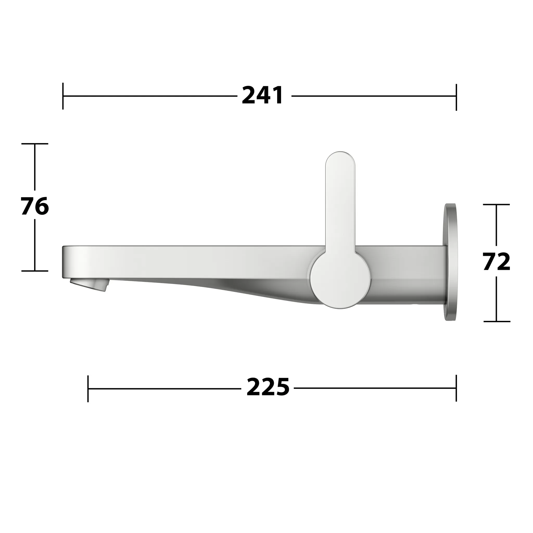 KEUCO IXMO Einhebel-Waschtischmischer Unterputz 1 Loch IXMO Flat für Wandmontage, rund Ausladung 225 mm/IXMO Flat Edelstahl-finish