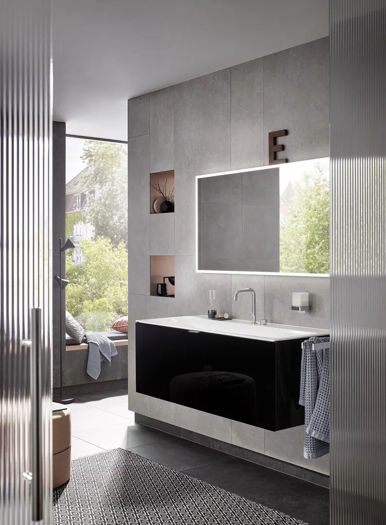 Waschbecken evo, 2x Bohrung, 1211 mm, weiss Waschbecken evo, 2x Bohrung, 1211 mm, weiss