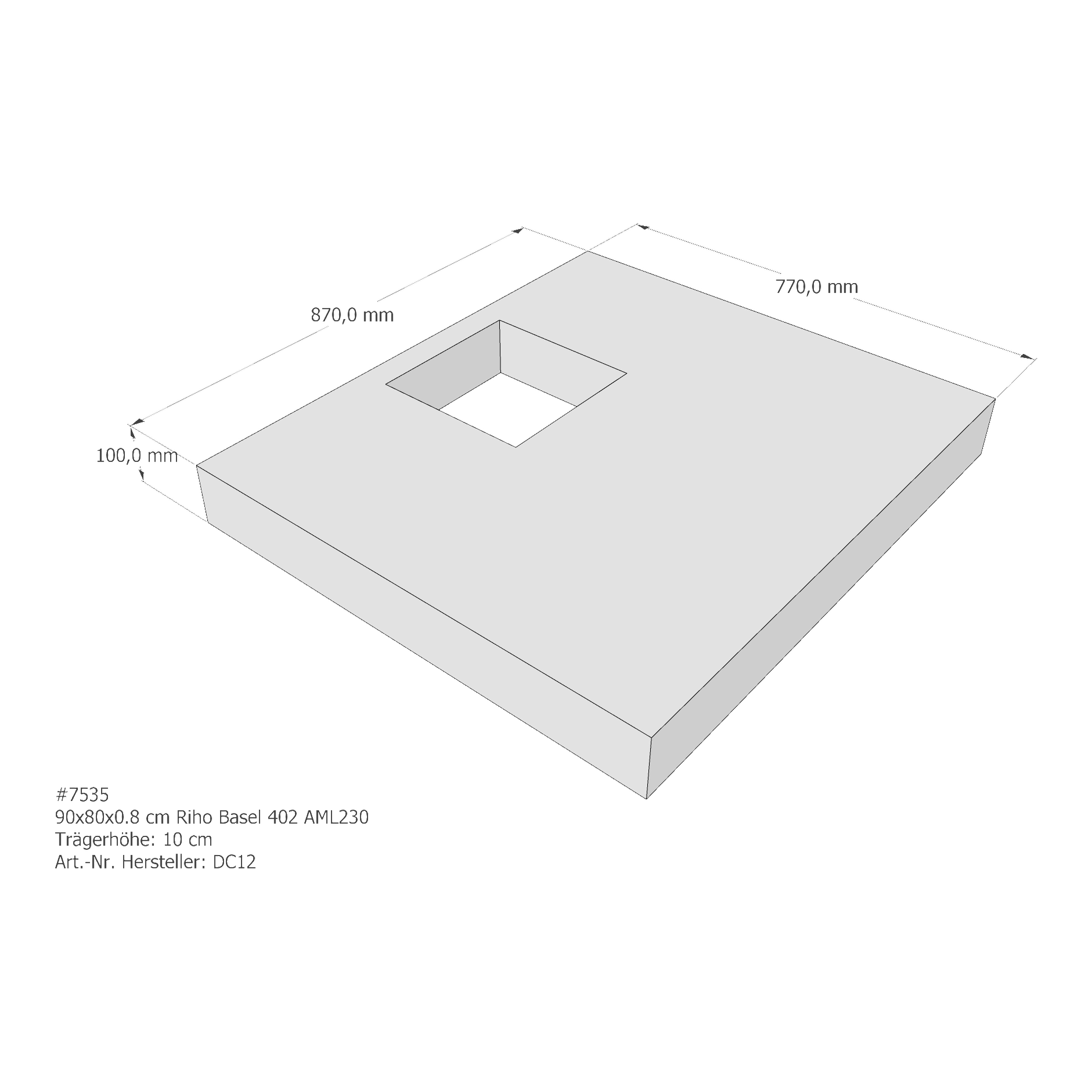 Duschwannenträger für Riho Basel 402 90 × 80 × 0,8 cm