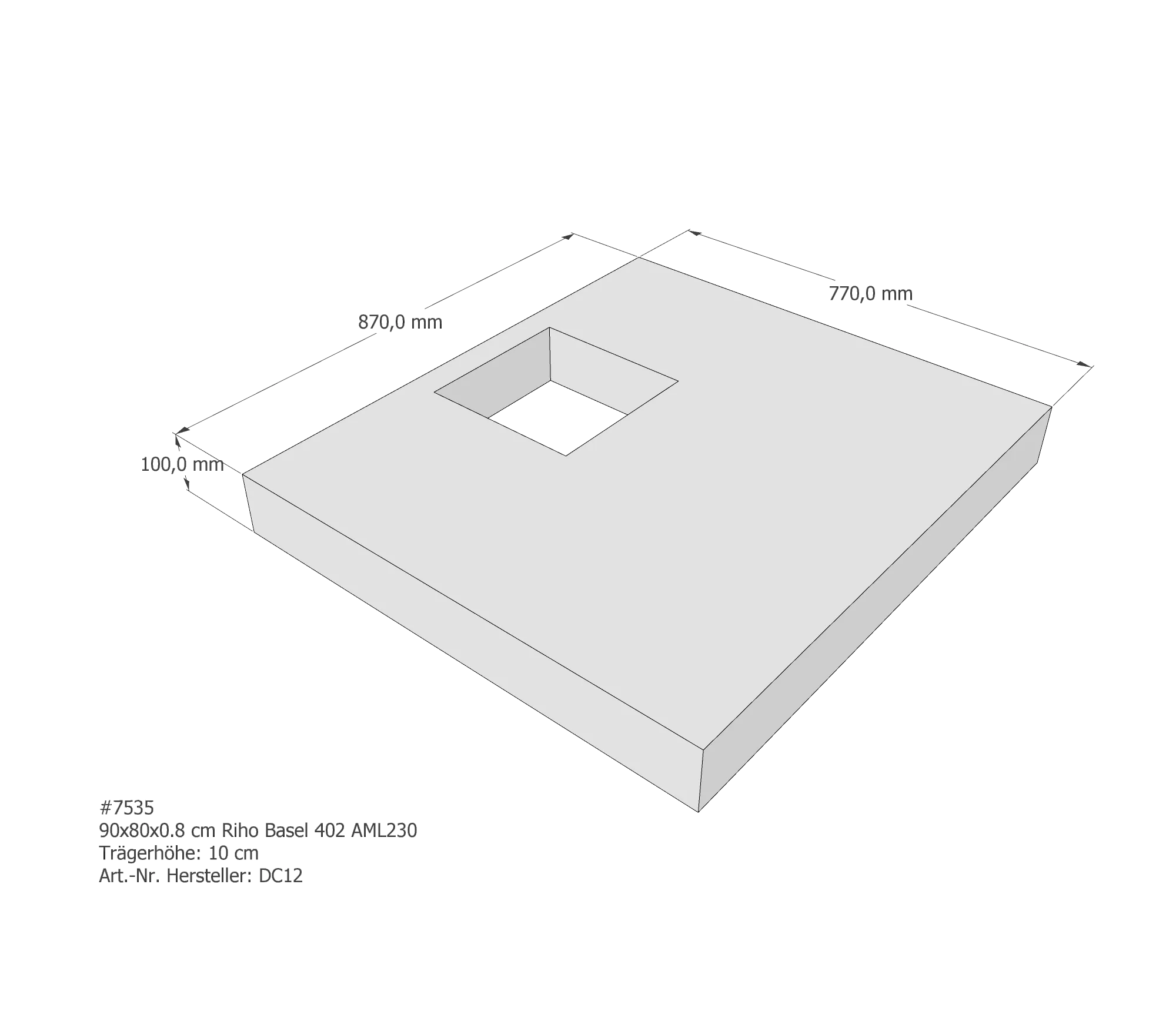 Duschwannenträger für Riho Basel 402 90 × 80 × 0,8 cm Duschwannenträger für Riho Basel 402 90 × 80 × 0,8 cm