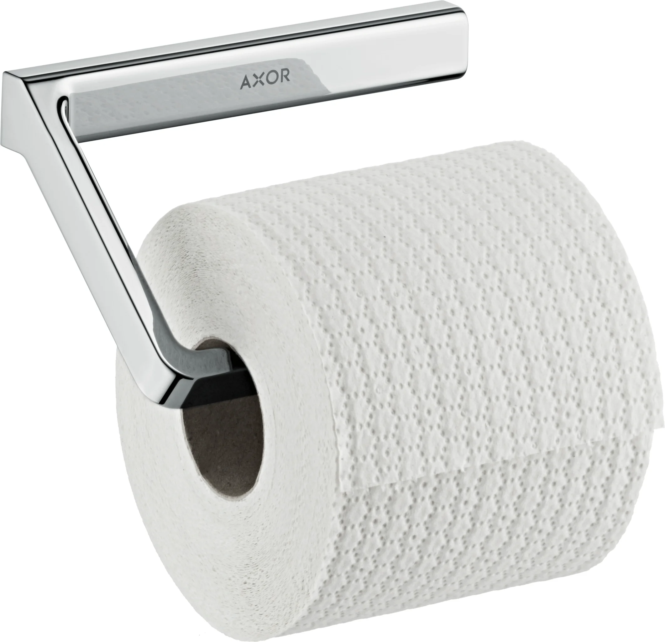 Hansgrohe AXOR Universal Softsquare Toilettenpapierhalter, Chrom, Wandmontage mit verdeckter Befestigung, 35 mm Bohrabstand, 6 mm Bohrlochdurchmesser
