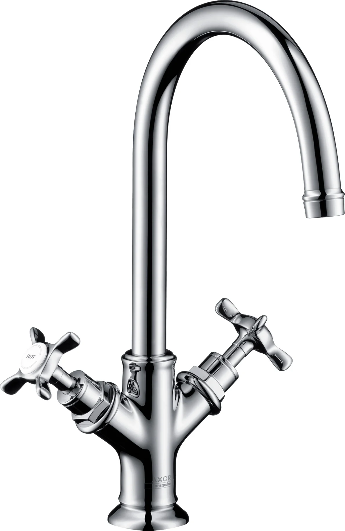 Hansgrohe AXOR Montreux 2-Griff Waschtischarmatur Chrom, Ausladung 175 mm, ComfortZone 210, Laminarstrahl, Kreuzgriff
