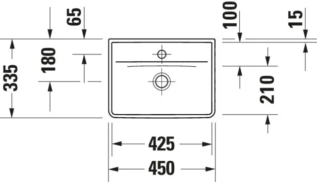 Wandwaschtisch „D-Neo“, ohne Überlauf, Hahnlochposition mittig Wandwaschtisch „D-Neo“, ohne Überlauf, Hahnlochposition mittig
