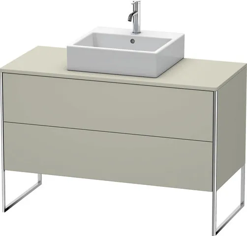 Duravit Waschtischunterschrank bodenstehend „XSquare“ 120 × 77,8 × 54,8 cm Becken: mittig / Front- & Korpusfarbe: Taupe Seidenmatt / Größe: 120 × 54,8 × 77,8 cm / Oberfläche: Lack / Profile: Chrom / Schubladen: 2 Duravit Waschtischunterschrank bodenstehend „XSquare“ 120 × 77,8 × 54,8 cm Becken: mittig / Front- & Korpusfarbe: Taupe Seidenmatt / Größe: 120 × 54,8 × 77,8 cm / Oberfläche: Lack / Profile: Chrom / Schubladen: 2