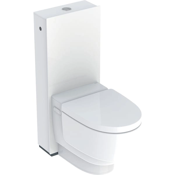 Geberit Stand-Dusch-WC Komplettanlage AquaClean „Mera“ Classic in Glas weiß, Befestigung sichtbar, ohne Spülrand Geberit Stand-Dusch-WC Komplettanlage AquaClean „Mera“ Classic in Glas weiß, Befestigung sichtbar, ohne Spülrand