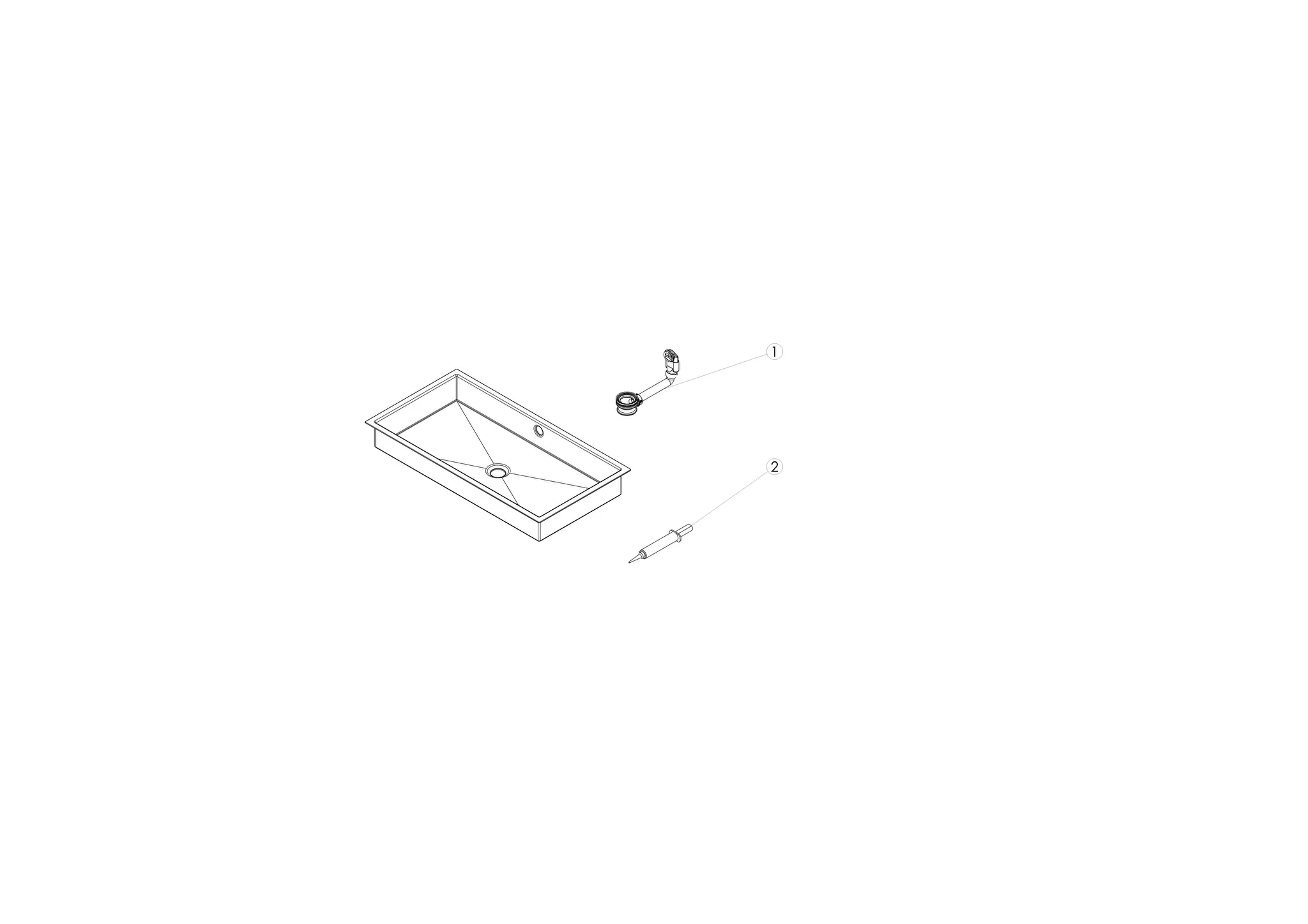 Waschbecken „ME-Serie“ 794 × 419 × 111 mm mit ProShield