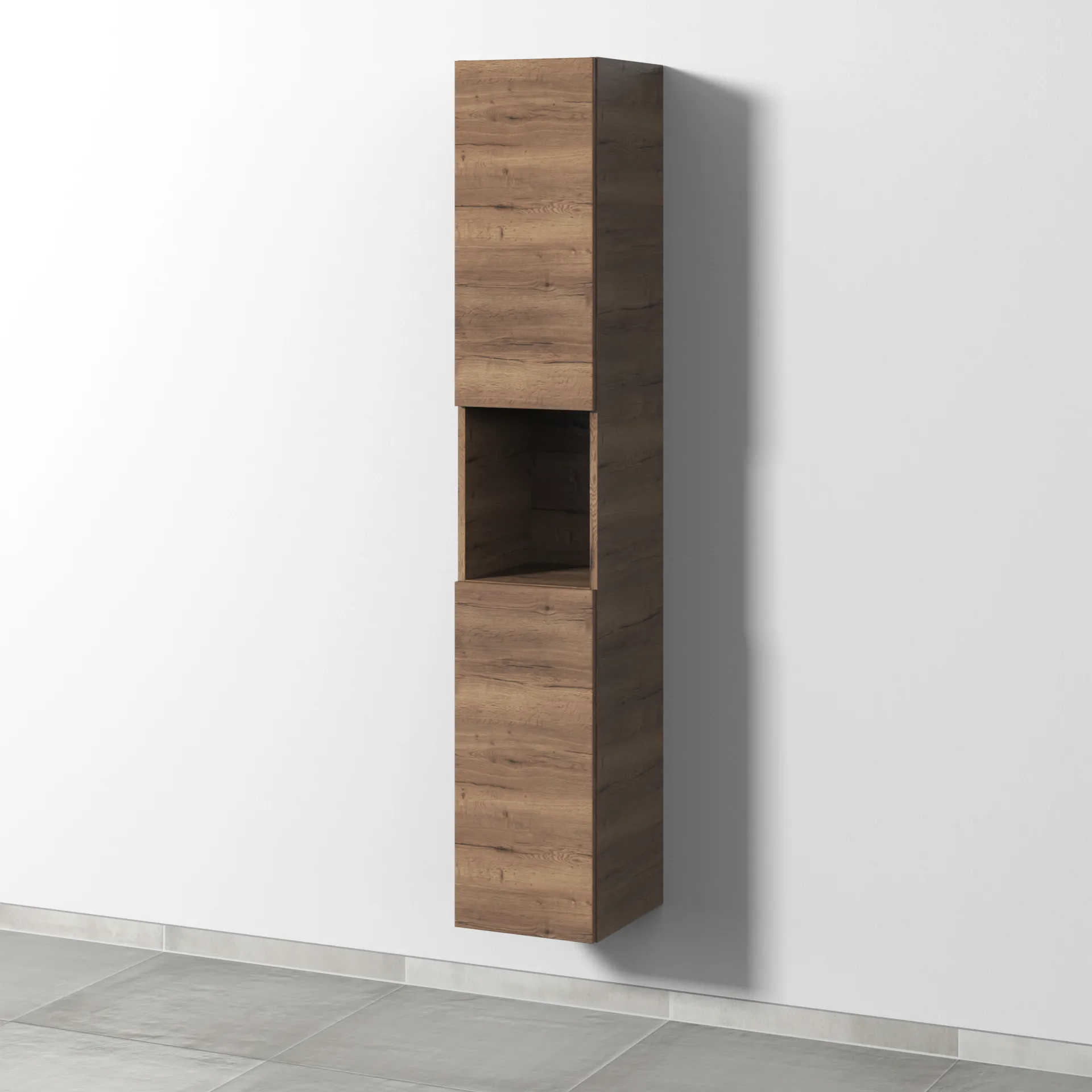 Sanipa Hochschrank „3way“ 300 × 1700 × 345 mm Anschlag links, in Eiche Tabak, Anschlag links