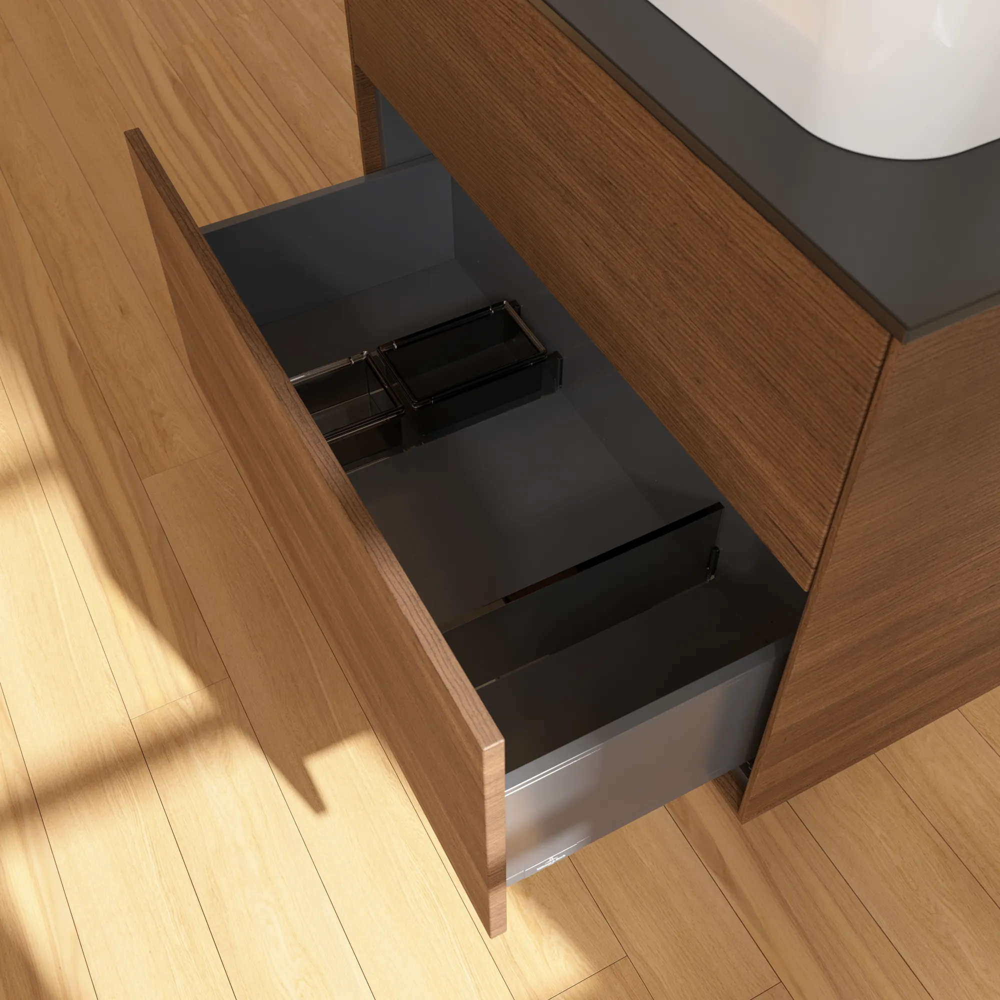 Villeroy & Boch Finion Waschbeckenunterschrank G34, 800x603x501mm, Holz, mit LED-Beleuchtung