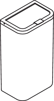 Papierabfallbehälter, Korpus und Deckel Polyamid in Farbe 98, Rahmenelement Polyamid matt, Fassungsvermögen ca. 25 l, Breite 281 mm, Höhe 505 mm, Tiefe 181 mm, Wandmontage, in Farbe 92 (Anthrazitgrau)