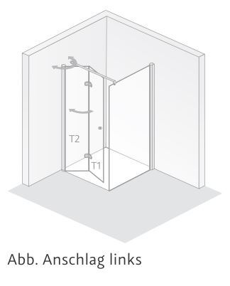 HSK teilgerahmte Seitenwand „Exklusiv 2.0“ Glas Nebel, Profile Chromoptik (Alu Hochglanz poliert), für #Türbreite#, FM: 890 - 915 mm B: 900 mm H: 2000 mm