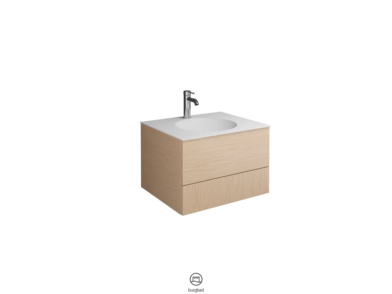 burgbad Coco HGL Waschtisch Set SFHR060 Mineralguss 505x606x406