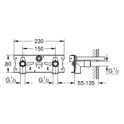 Thermostat-Rohbauset Eurosmart CE 39383, 230 V, zur Verwendung mit Eurosmart Cosmopolitan E Thermostat 230 V Thermostat-Rohbauset Eurosmart CE 39383, 230 V, zur Verwendung mit Eurosmart Cosmopolitan E Thermostat 230 V