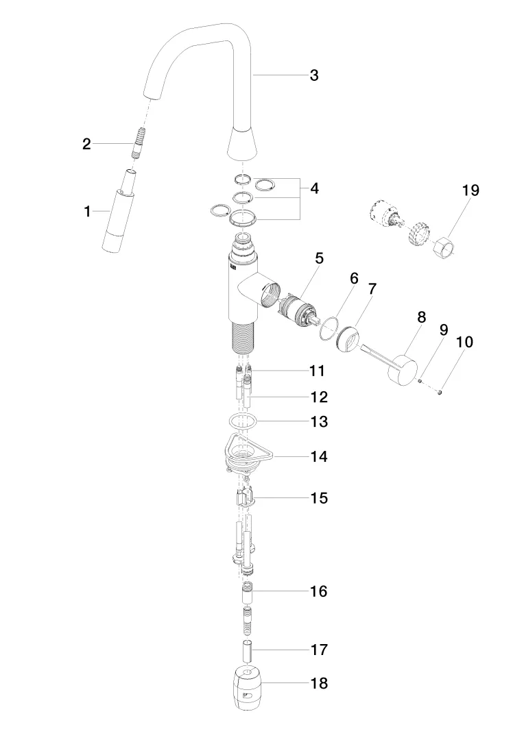 Dornbracht SYNC Einhebelmischer Pull-down mit Brausefunktion Bronze gebürstet Dornbracht SYNC Einhebelmischer Pull-down mit Brausefunktion Bronze gebürstet
