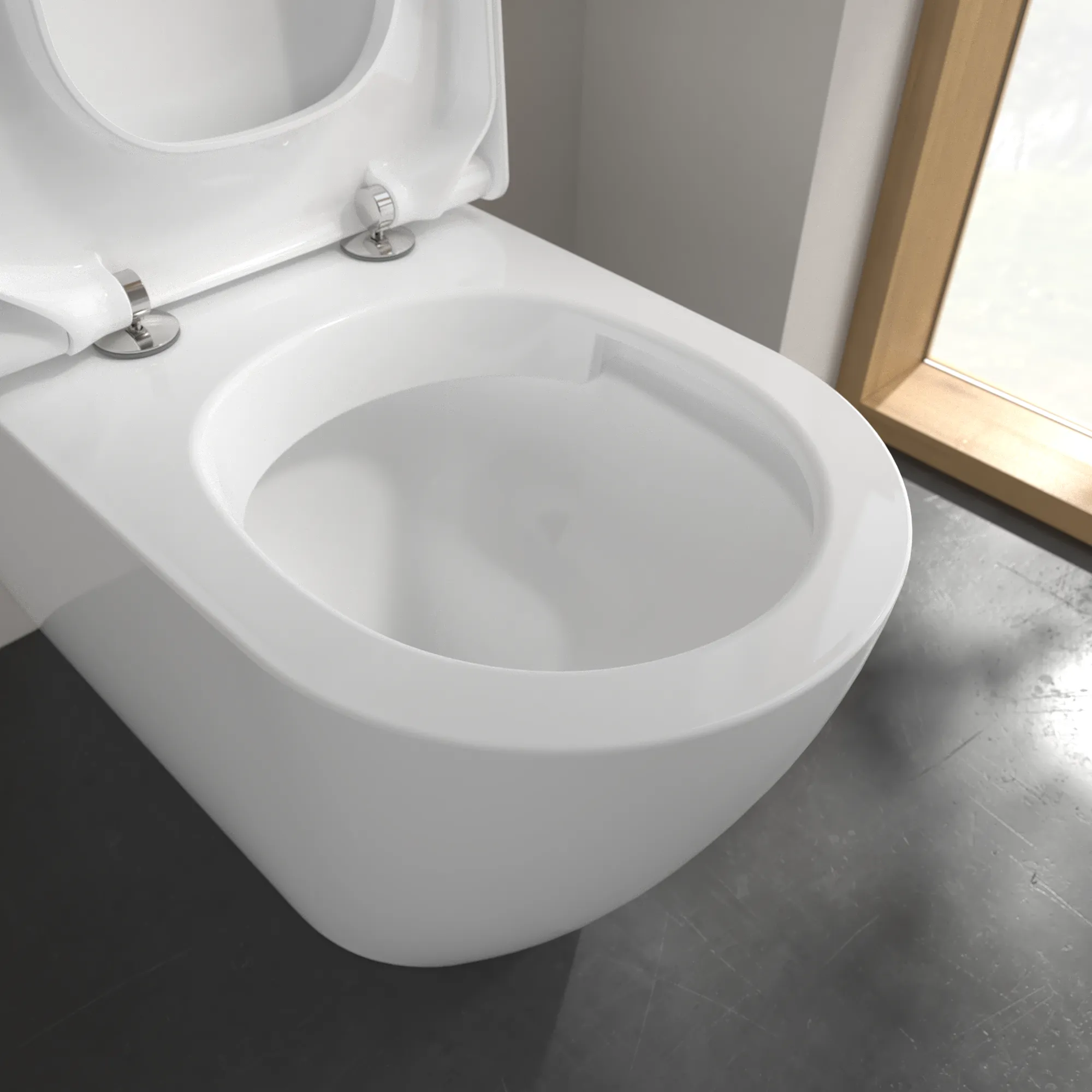 Stand-Tiefspül-WC für Kombination mit Spülkasten DirectFlush „Subway 2.0“ 37 × 40 × 70 cm, ohne Spülrand, Abgang waagerecht