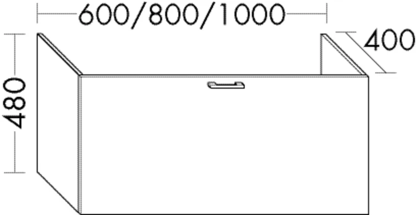Waschtischunterschrank Sys30 von burgbad – 400 mm tief, 600 mm breit, 480 mm hoch, 1 Auszug, SilentSystem für geräuscharmes Schließen
