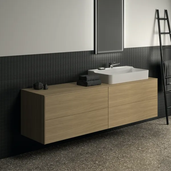 Ideal Standard Waschtischunterschrank „Conca“ 198,7 × 55 × 50,5 cm Eiche hell Furnier