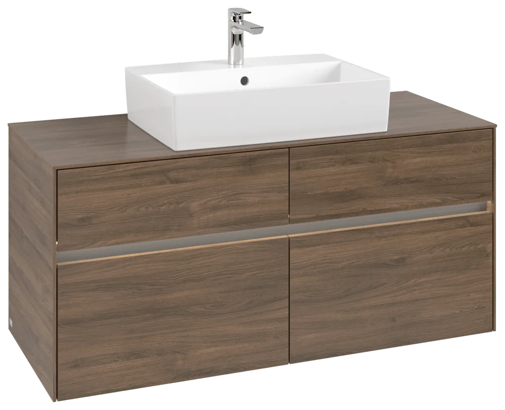 Villeroy & Boch Waschbeckenunterschrank Collaro Arizona Oak, 1200x548 mm, mit Beleuchtung und SoftClosing, 4 Auszüge Villeroy & Boch Waschbeckenunterschrank Collaro Arizona Oak, 1200x548 mm, mit Beleuchtung und SoftClosing, 4 Auszüge