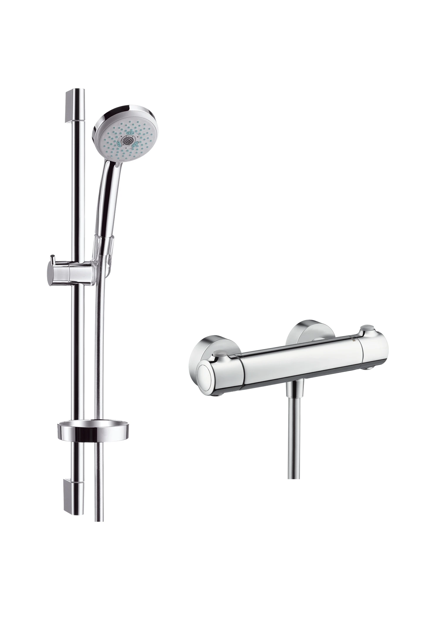 Brausenkombi Croma 100 Multi/Ecostat Comfort und Brausenstange Unica'C 650mm Brausenkombi Croma 100 Multi/Ecostat Comfort und Brausenstange Unica'C 650mm