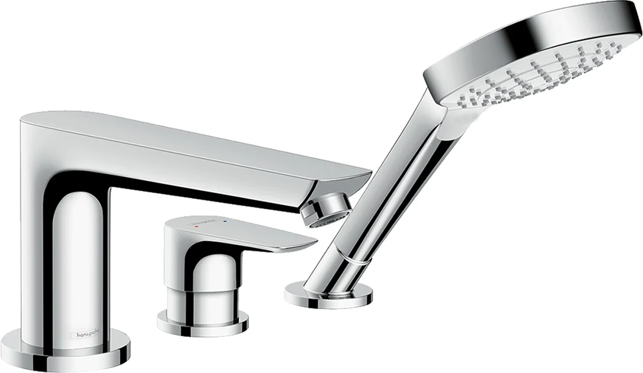 Hansgrohe Talis E 3-Loch Wannenmischer Chrom, Ausladung 196 mm, Keramikmischsystem, einstellbare Temperaturbegrenzung Hansgrohe Talis E 3-Loch Wannenmischer Chrom, Ausladung 196 mm, Keramikmischsystem, einstellbare Temperaturbegrenzung