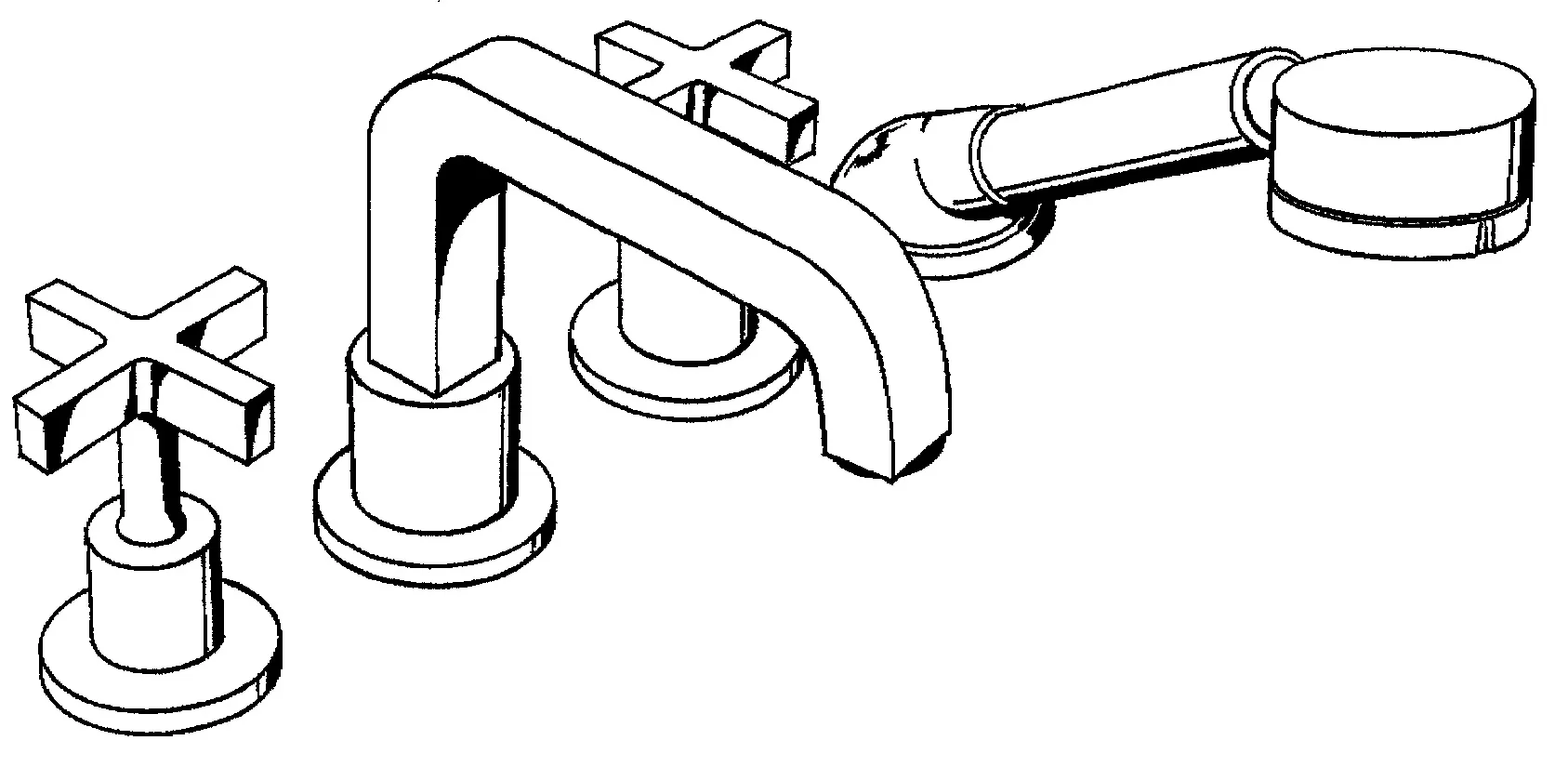Hansgrohe AXOR Citterio Mischer 4-Loch Fliesenrandarmatur mit Kreuzgriffen und Rosetten Chrom Hansgrohe AXOR Citterio Mischer 4-Loch Fliesenrandarmatur mit Kreuzgriffen und Rosetten Chrom