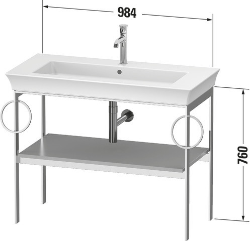 Duravit Konsole „White Tulip“ in Graphit Seidenmatt Duravit Konsole „White Tulip“ in Graphit Seidenmatt