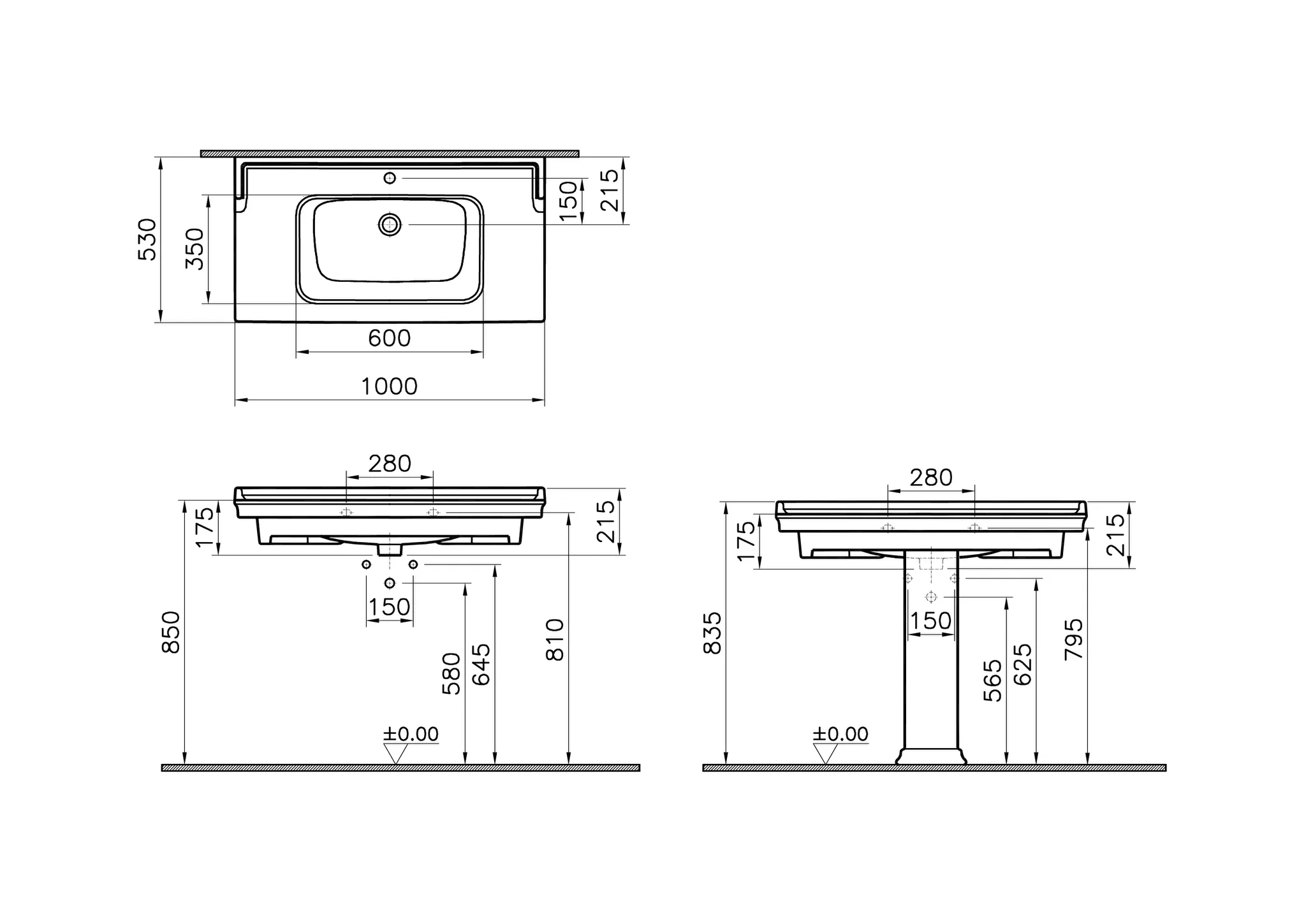 Valarte Möbelwaschtisch 100 x 53 cm mit Hahnloch 4 Überlauflöcher Weiß Hochglanz mit Oberfächenveredelung Clean Valarte Möbelwaschtisch 100 x 53 cm mit Hahnloch 4 Überlauflöcher Weiß Hochglanz mit Oberfächenveredelung Clean