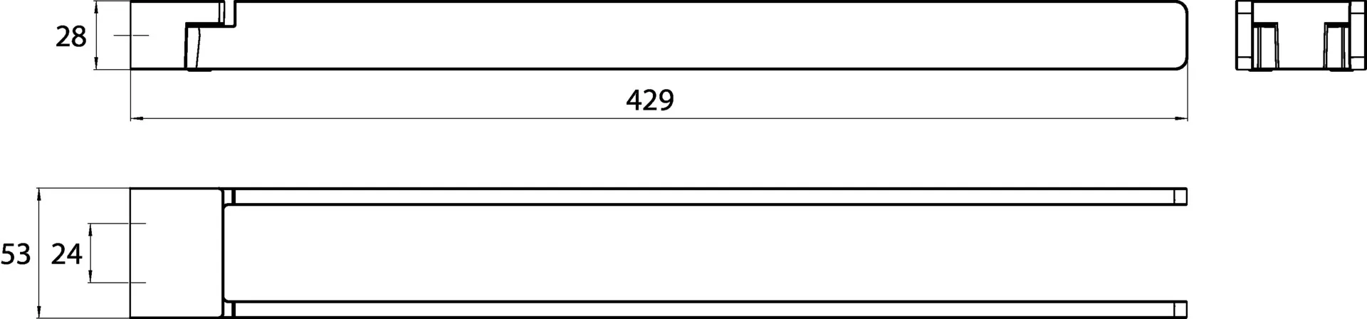art Handtuchhalter schwenkbar 2-armig, 430 mm, chrom art Handtuchhalter schwenkbar 2-armig, 430 mm, chrom