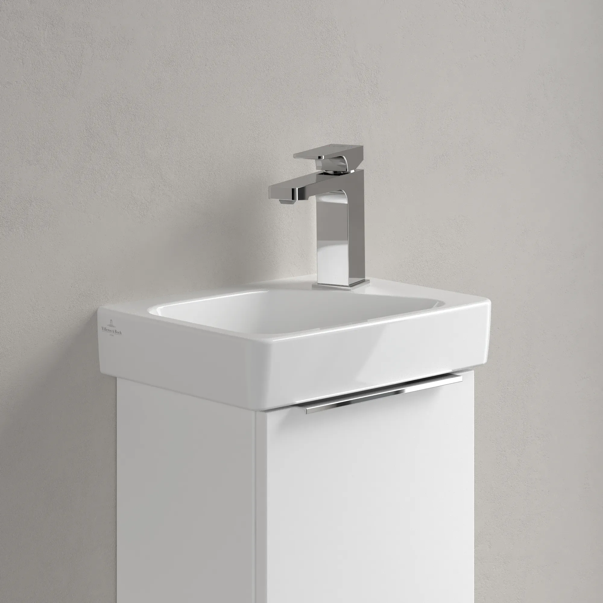 Villeroy & Boch Architectura Handwaschbecken 772-1, 355x260mm, links, Weiß Alpin