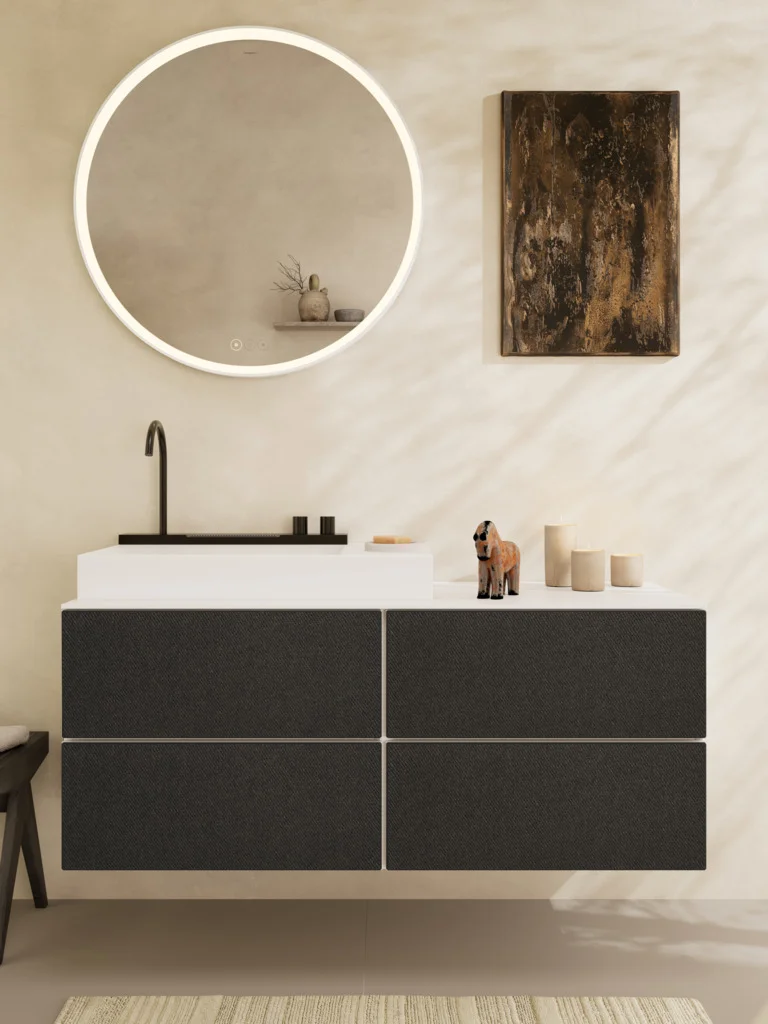 Hansgrohe Xarita S Spiegel 900/50 mit LED-Beleuchtung, kapazitivem Berührungssensor und AntiFog-Funktion in Mattweiß