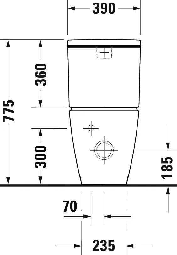 SWC Kombi D-Neo 650mmm, Weiß rimless, fürSPK, TS, Abgang Vario, HYG