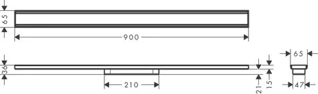 Hansgrohe RainDrain Original Fertigset Duschrinne 900, Edelstahl gebürstet