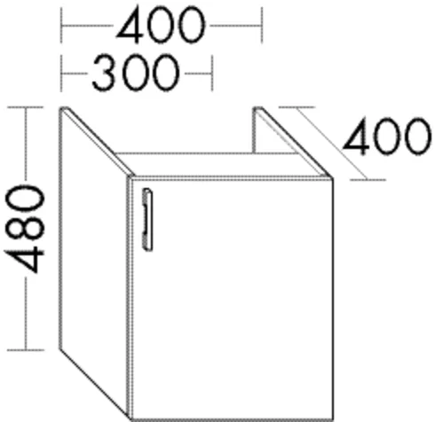 burgbad Hochschrank „Sys30“ 340 × 480 × 440 mm in Weiß Hochglanz