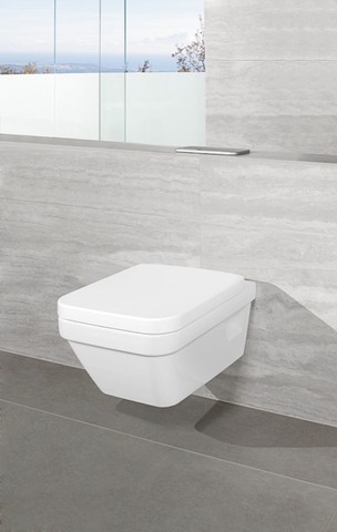 Tiefspül-WC spülrandlos Architectura 5685R0, 370 x 530 x 316 mm, Rechteck, wandhängend, Abgang waagerecht, Weiß Alpin