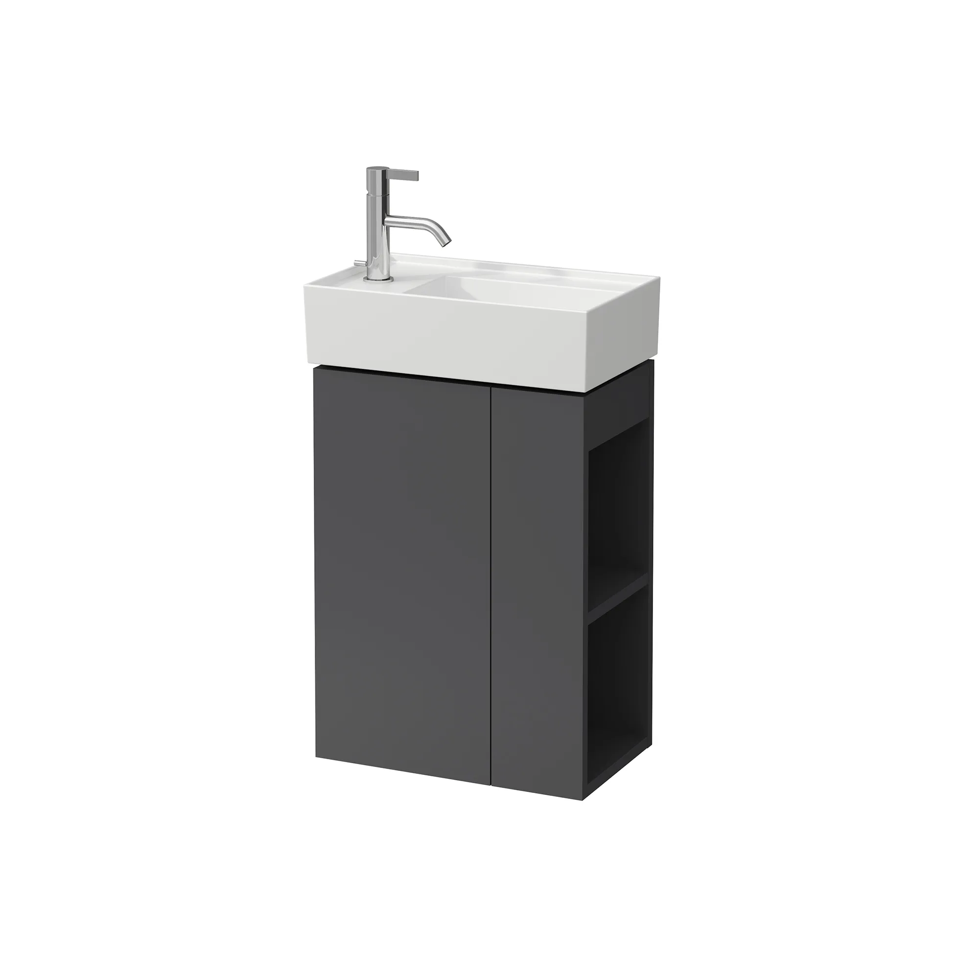 Laufen Waschtischunterbau „Kartell“ 270 × 600 × 440 mm Schiefergrau, Anschlag links Laufen Waschtischunterbau „Kartell“ 270 × 600 × 440 mm Schiefergrau, Anschlag links