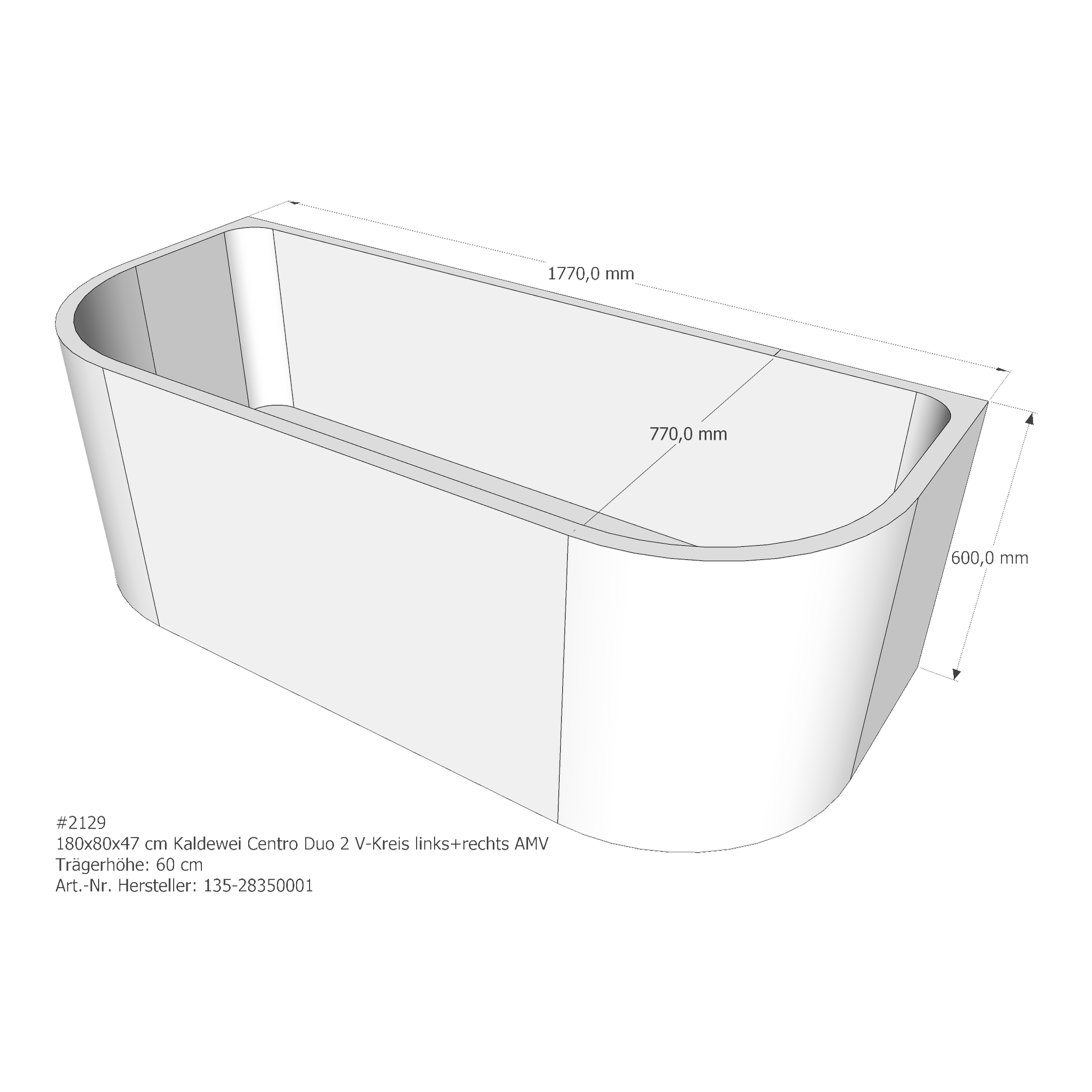 Badewannenträger für Kaldewei Centro Duo 2 links+rechts links 180 × 80 × 47 cm Badewannenträger für Kaldewei Centro Duo 2 links+rechts links 180 × 80 × 47 cm