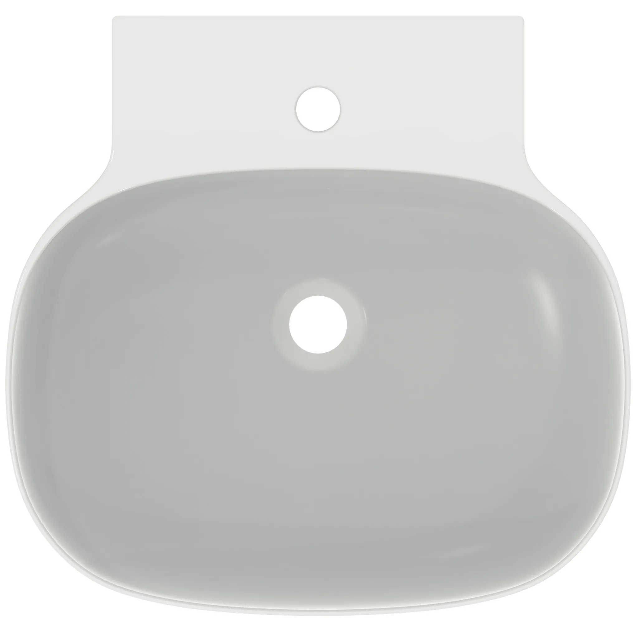 Waschbecken „Linda-X“ 50 × 48 × 13,5 cm, Hahnlochposition mittig in Seidenweiß