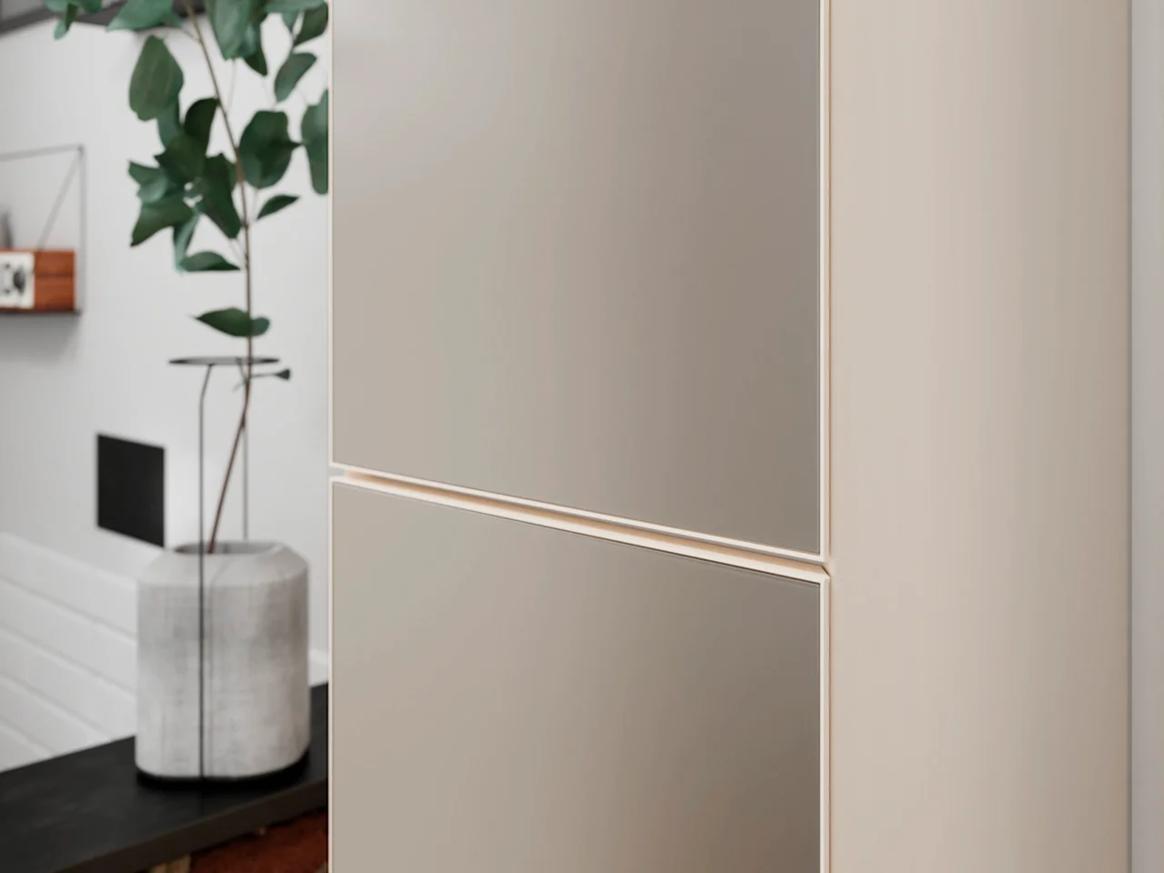 Hansgrohe Hochschrank Xevolos E Sandbeige Matt 400/360 mm, Türanschlag links, 2 Türen, PushOpen-Funktion