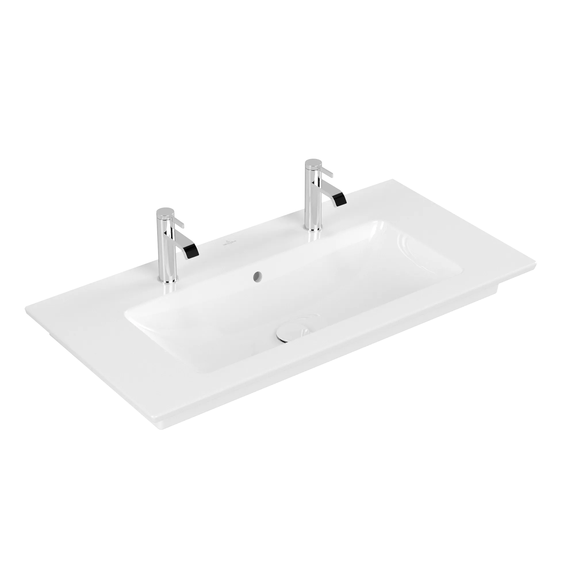 Villeroy & Boch Wandwaschtisch „Venticello“ 1000 × 500 × 170 mm, für Becken mittig, Hahnlochposition links und rechts, mit Hahnlochbohrung in Weiß Alpin