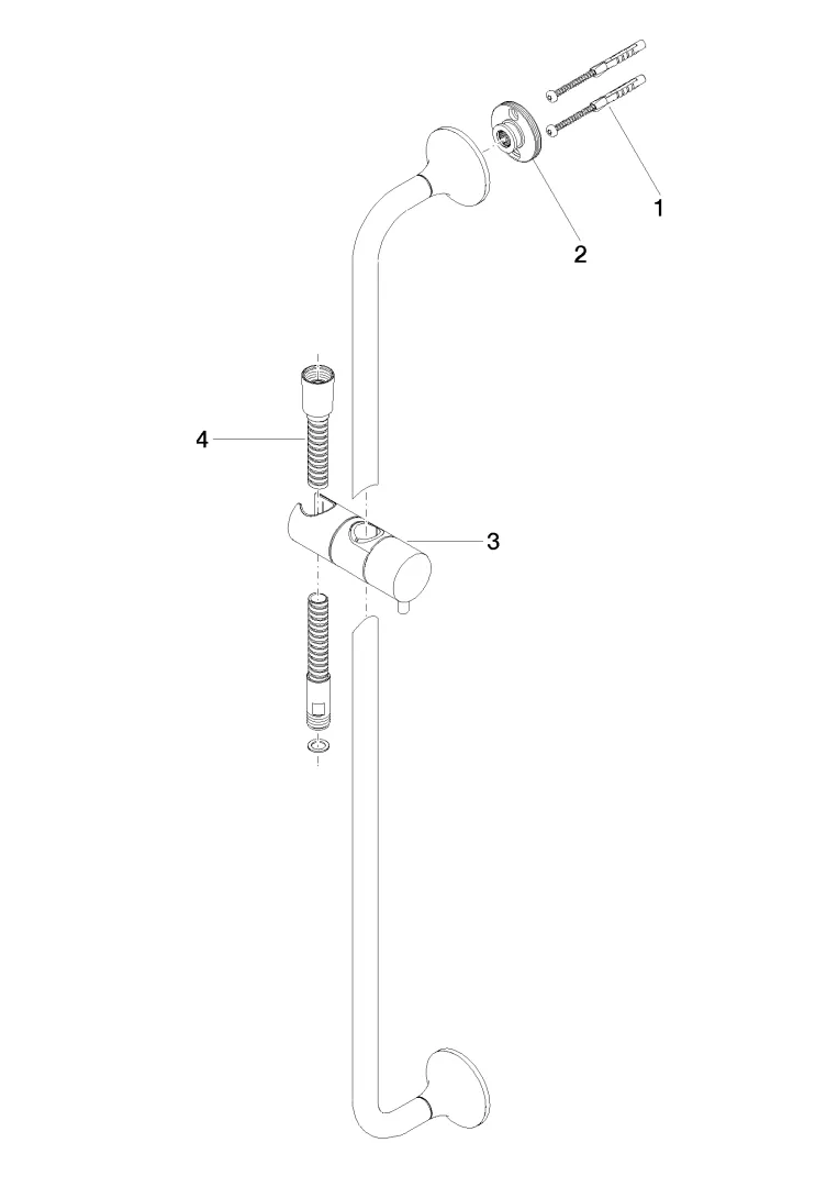 Dornbracht VAIA Duschgarnitur ohne Handbrause - Chrom, Wandrohr mit Schieber, Rosette D. 60 mm, Stichmaß 800 mm, Metallbrauseschlauch 1700 mm mit integriertem Verdrehschutz, Brauseschlauchanschluss ⅜", Rohrdurchmesser 18 mm Dornbracht VAIA Duschgarnitur ohne Handbrause - Chrom, Wandrohr mit Schieber, Rosette D. 60 mm, Stichmaß 800 mm, Metallbrauseschlauch 1700 mm mit integriertem Verdrehschutz, Brauseschlauchanschluss ⅜", Rohrdurchmesser 18 mm