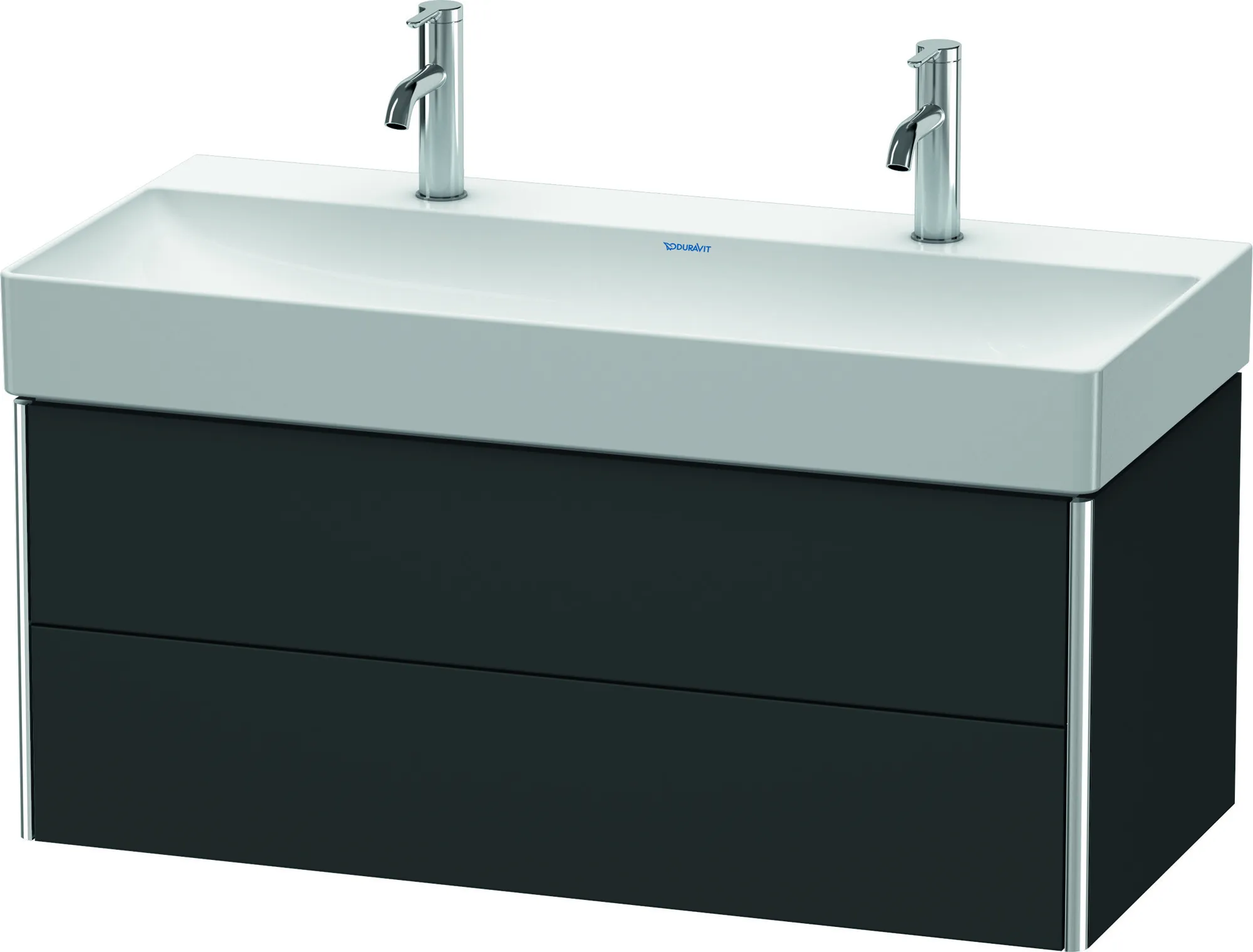 Duravit Waschtischunterschrank wandhängend „XSquare“ 98,4 × 39,7 × 46 cm Graphit Supermatt
