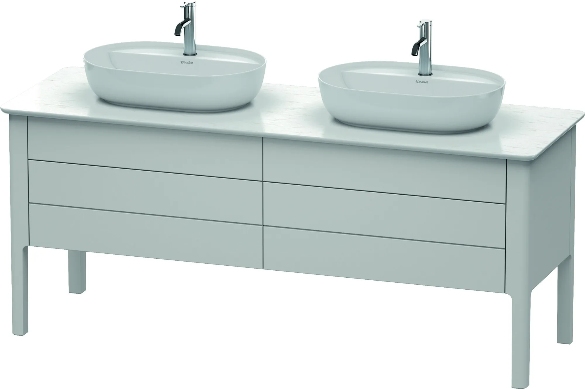 Duravit Waschtischunterschrank bodenstehend „Luv“ 173,3 × 74,3 × 57 cm Nordic Weiß Seidenmatt Duravit Waschtischunterschrank bodenstehend „Luv“ 173,3 × 74,3 × 57 cm Nordic Weiß Seidenmatt