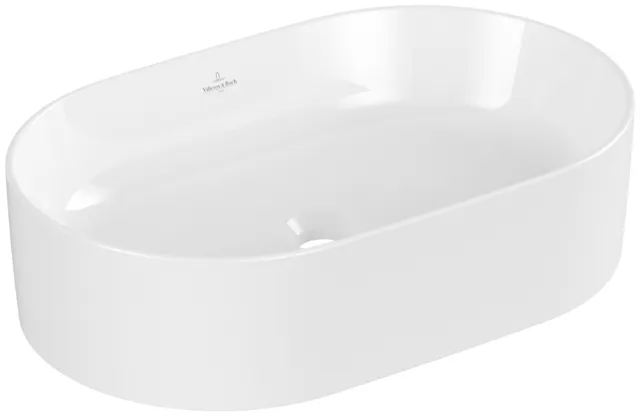 Villeroy & Boch Aufsatzwaschtisch oval aus TitanCeram „Collaro“ 560 × 360 × 145 mm, ohne Hahnlochbohrung in Weiß Alpin Villeroy & Boch Aufsatzwaschtisch oval aus TitanCeram „Collaro“ 560 × 360 × 145 mm, ohne Hahnlochbohrung in Weiß Alpin