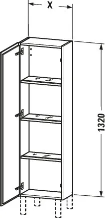 Duravit Halbhochschrank „L-Cube“ 40 × 132 × 24,3 cm Nussbaum gebürstet Duravit Halbhochschrank „L-Cube“ 40 × 132 × 24,3 cm Nussbaum gebürstet