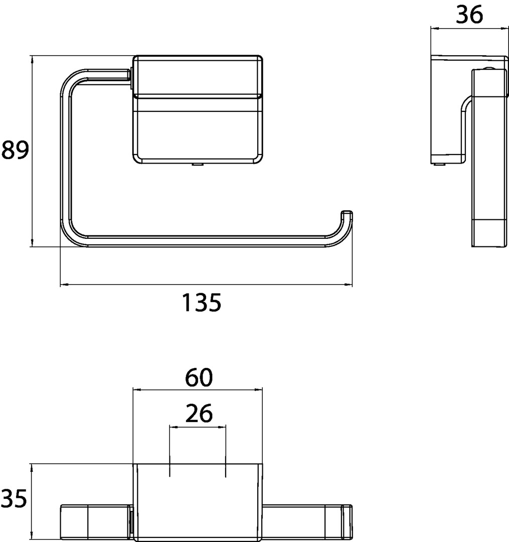 emco Toilettenpapierhalter ohne Deckel „cue“ 3,6 × 8,9 cm in chrom