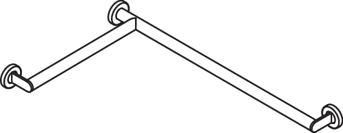 Dusch-, Wannenhandlauf des Systems 900, Edelstahl, PVD, waagerechte Längen 765 mm und 475 mm, D: 32 mm, Ausführung links, in Farbe CK (messing glänzend) Dusch-, Wannenhandlauf des Systems 900, Edelstahl, PVD, waagerechte Längen 765 mm und 475 mm, D: 32 mm, Ausführung links, in Farbe CK (messing glänzend)